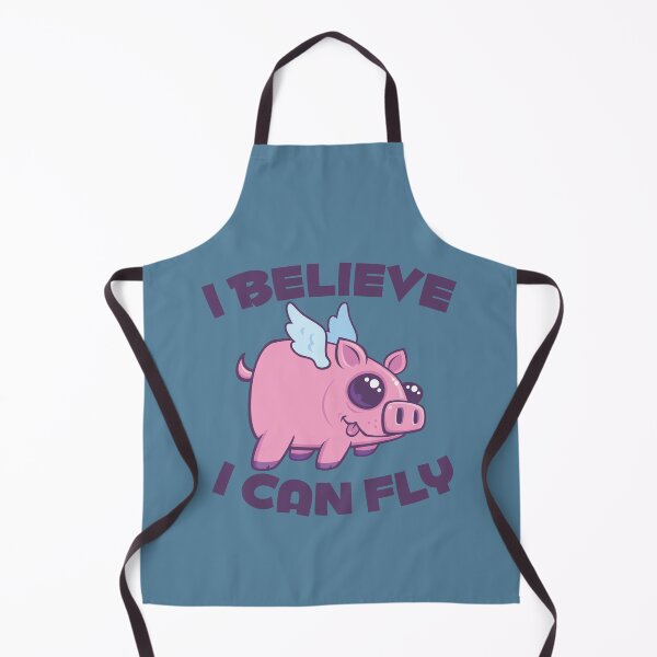 Item preview, I Believe I Can Fly Cute Kawaii Piggy designed and sold by fizzgig.