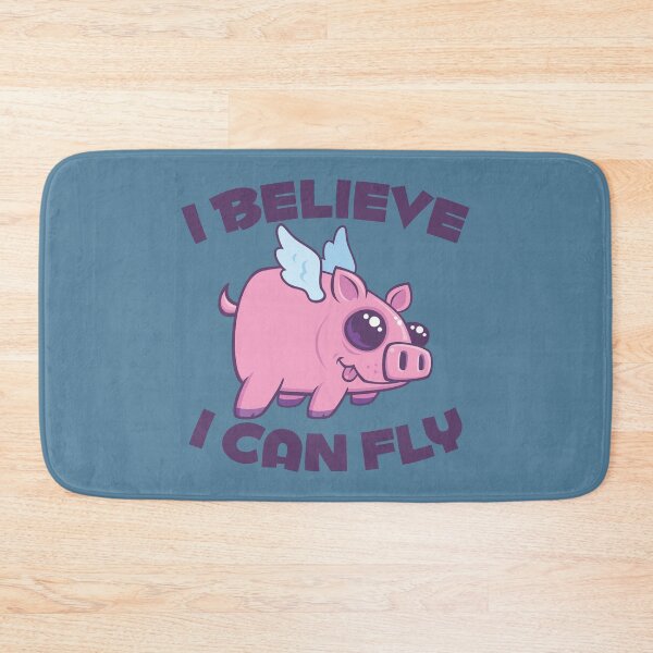 Item preview, I Believe I Can Fly Cute Kawaii Piggy designed and sold by fizzgig.