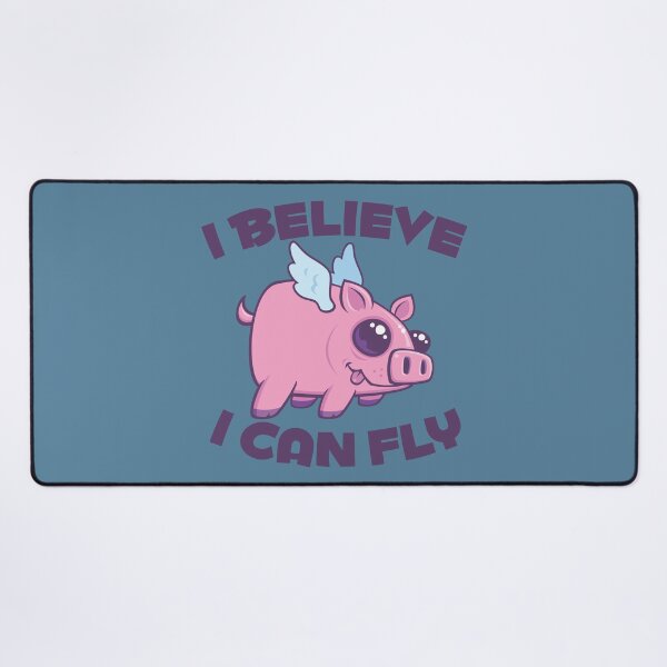 Item preview, I Believe I Can Fly Cute Kawaii Piggy designed and sold by fizzgig.