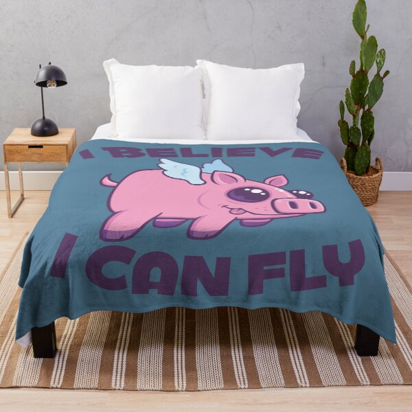 Item preview, I Believe I Can Fly Cute Kawaii Piggy designed and sold by fizzgig.