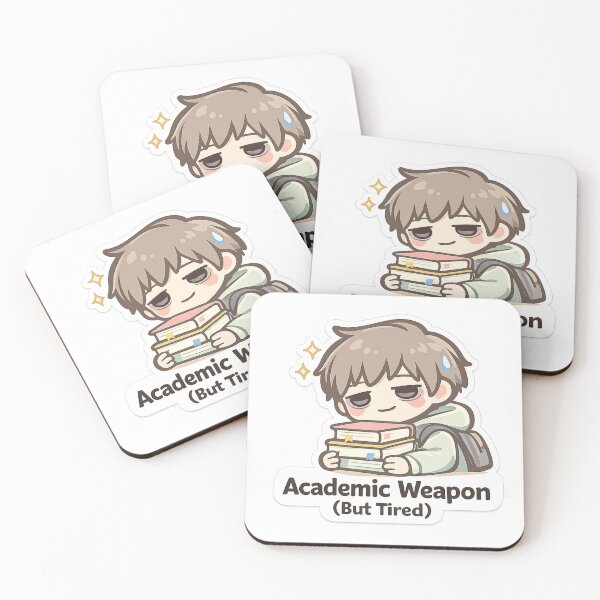 Item preview, Academic Weapon But Tired Sticker, Funny Smart Student Meme, Study Humor, Cute Kawaii Book Lover Sticker designed and sold by VibrantArtful7.