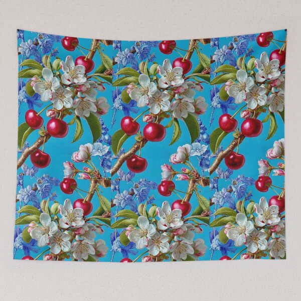 Aperçu de l'œuvre Motif floral bleu vif créée et vendue par CMooreWorx.