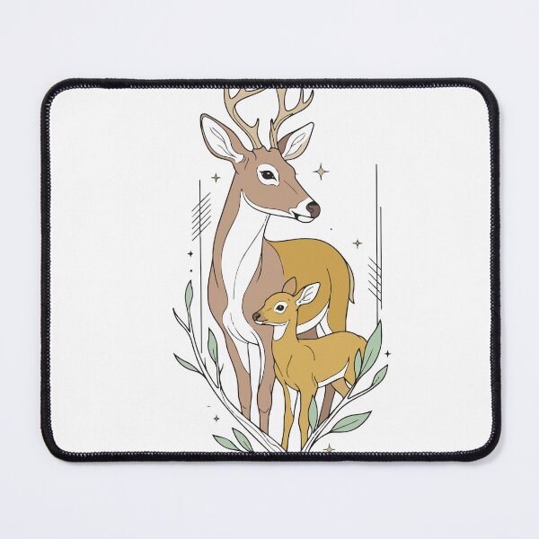 Item preview, Celestial Deer Mother and Fawn Botanical Art designed and sold by BestChoiceService.