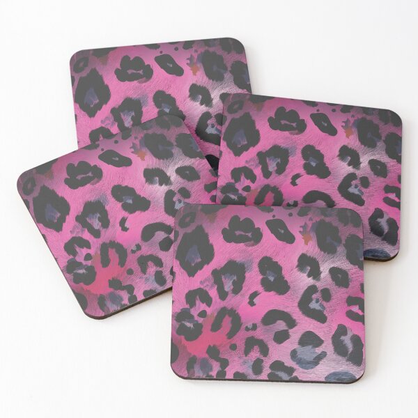Item preview, HOT PINK LEOPARD animal print pattern, realistic animal fur Jaguar spots HOT PINK textured effect,  brown and black spotted animal skin texture  designed and sold by navitalidesign.