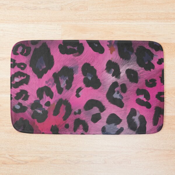 Item preview, HOT PINK LEOPARD animal print pattern, realistic animal fur Jaguar spots HOT PINK textured effect,  brown and black spotted animal skin texture  designed and sold by navitalidesign.
