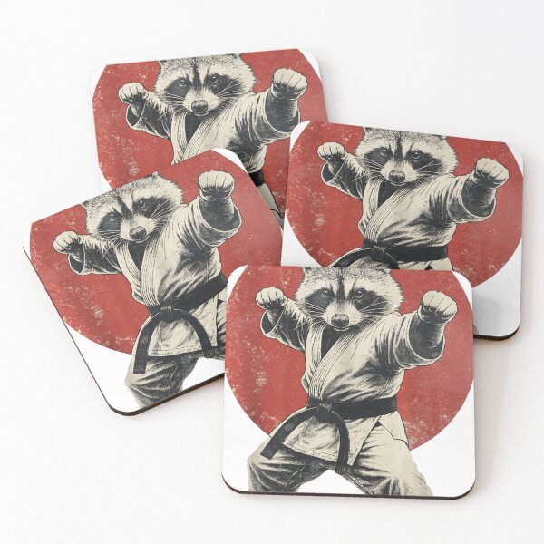Item preview, Karate Raccoon Master - Japanese Martial Arts & Red Sun Vintage Graphic designed and sold by YYoYY.