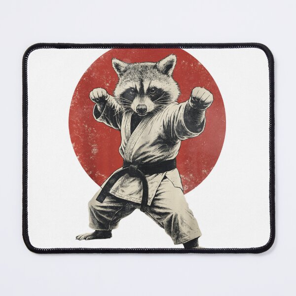Item preview, Karate Raccoon Master - Japanese Martial Arts & Red Sun Vintage Graphic designed and sold by YYoYY.