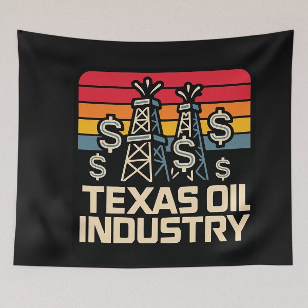 Item preview, Texas Oil Industry Retro Sunset Oil Rig Worker designed and sold by Tsugraf Designs.
