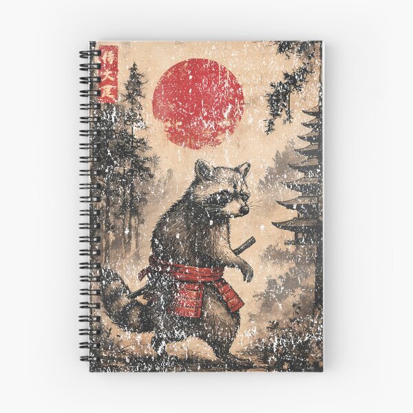 Item preview, The Wanderer Raccoon - Realistic Japanese Samurai Forest Art designed and sold by YYoYY.