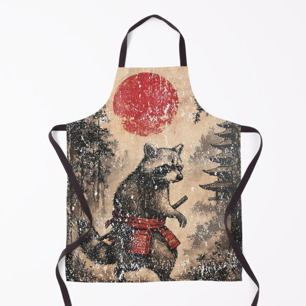 Item preview, The Wanderer Raccoon - Realistic Japanese Samurai Forest Art designed and sold by YYoYY.