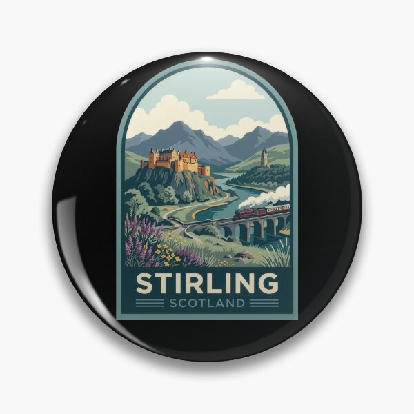 Item preview, Stirling Scotland Historic Castle & Monument Vintage Travel Art designed and sold by Loom on the Loch.