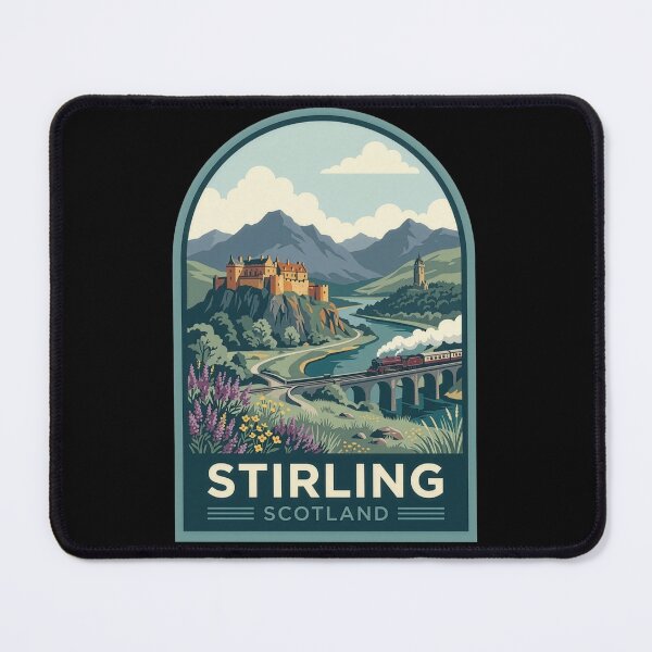 Item preview, Stirling Scotland Historic Castle & Monument Vintage Travel Art designed and sold by Loom on the Loch.