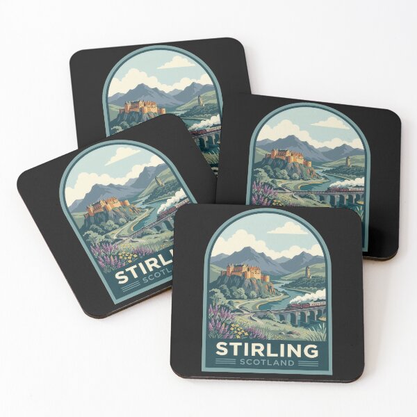 Item preview, Stirling Scotland Historic Castle & Monument Vintage Travel Art designed and sold by Loom on the Loch.