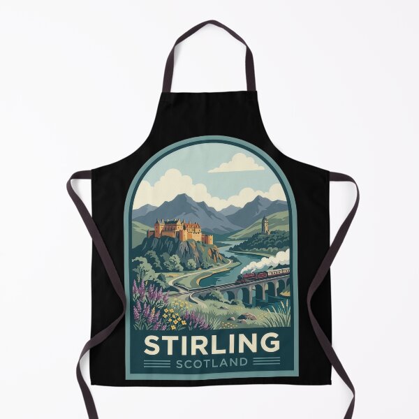 Item preview, Stirling Scotland Historic Castle & Monument Vintage Travel Art designed and sold by Loom on the Loch.