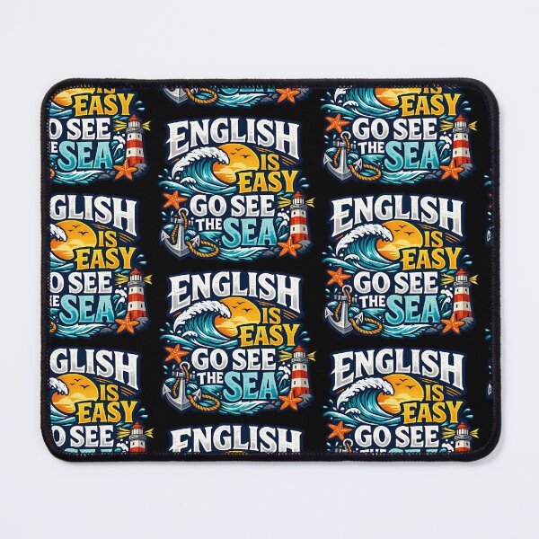 Item preview, English Is Easy Go See The Sea Funny Language Pun Design designed and sold by TeeTimeTreasure.