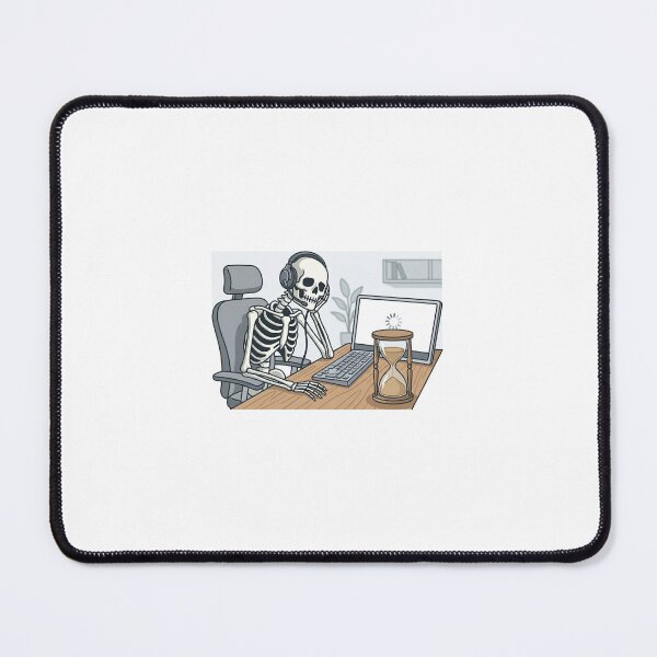 Item preview, Waiting for the Meeting - Funny Skeleton at Desk designed and sold by KreativStudioFr.