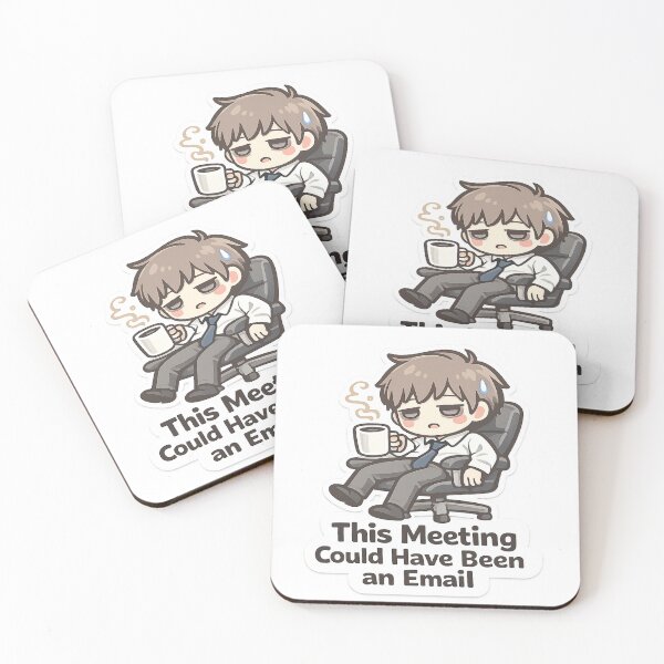 Item preview, This Meeting Could Have Been an Email Sticker, Funny Office Meme, Work Humor, Corporate Joke, Cute Tired Worker Sticker designed and sold by VibrantArtful7.