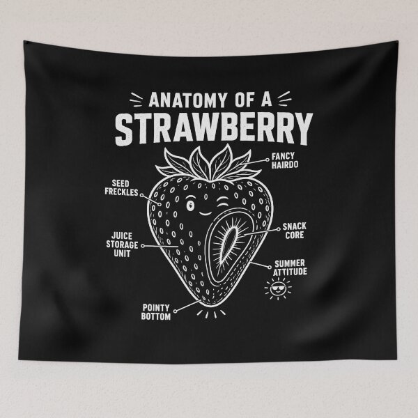 Item preview, Anatomy of a Strawberry Funny Fruit Diagram designed and sold by Text2tee.