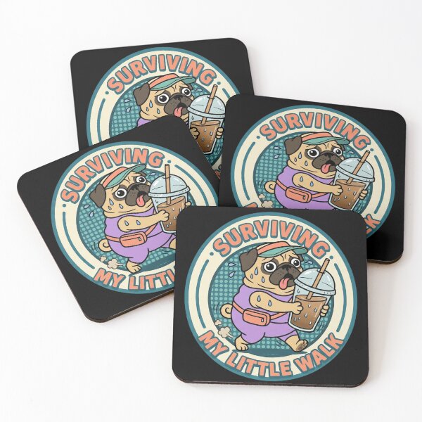 Item preview, Surviving My Little Walk - Funny Iced Coffee Pug Runner designed and sold by MVPtech.