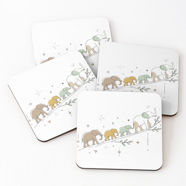 Item preview, Mystical Celestial Elephant Family Walking Art designed and sold by BestChoiceService.