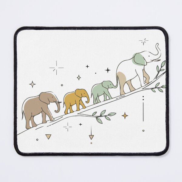 Item preview, Mystical Celestial Elephant Family Walking Art designed and sold by BestChoiceService.