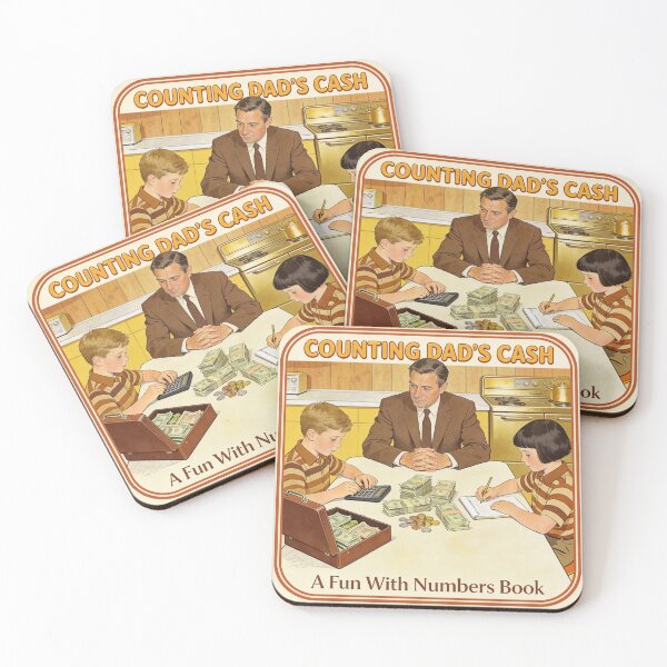 Item preview, Counting Dads Cash - Retro 70s Parody Art designed and sold by PictorialWhimsy.