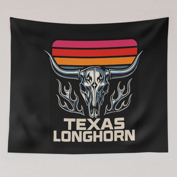 Item preview, Texas Bull Skull Retro Sunset Western designed and sold by Tsugraf Designs.