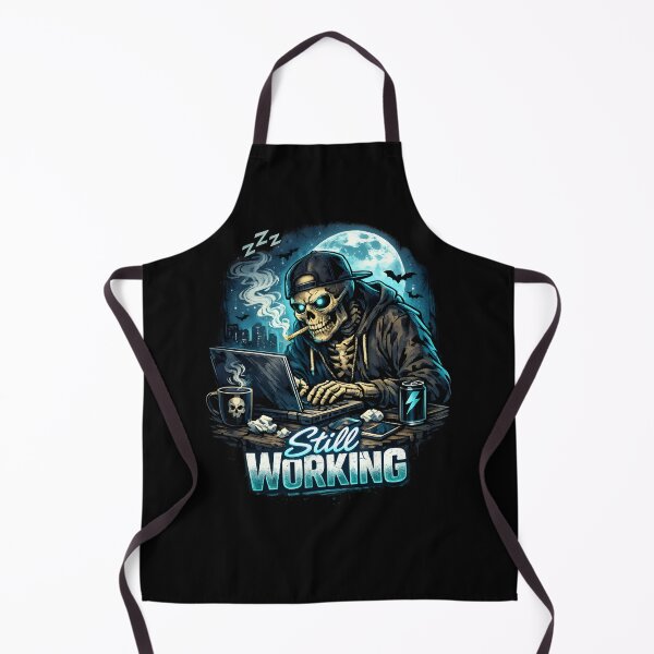 Item preview, Still Working – Skeleton Laptop Burnout Meme designed and sold by darkan1.