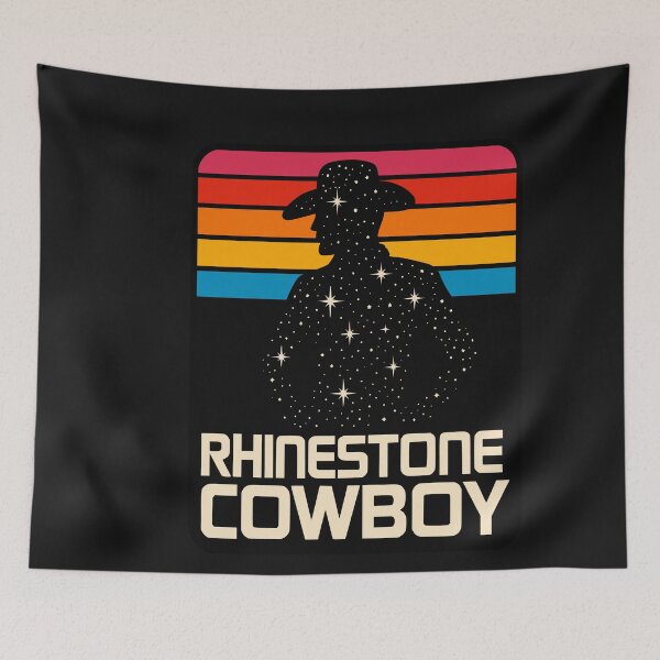 Item preview, Starry Cowboy Silhouette Retro Sunset Stripes designed and sold by Tsugraf Designs.