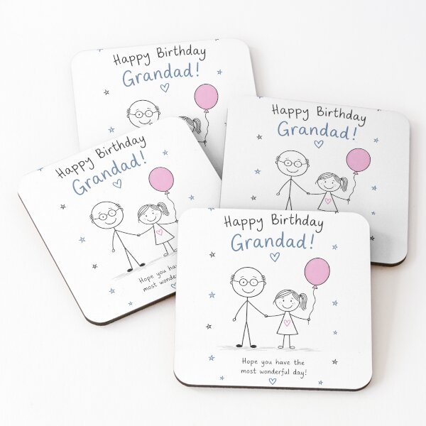 Item preview, Funny Grandad Birthday Card – Cute Stick Figure Grandfather & Granddaughter designed and sold by Voici.