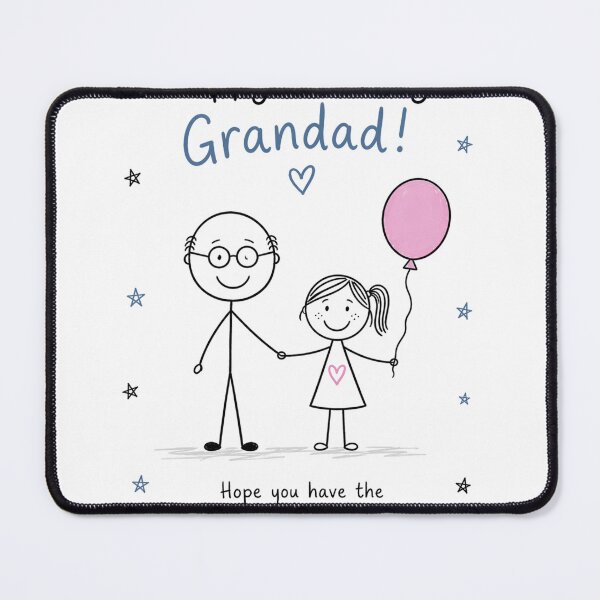 Item preview, Funny Grandad Birthday Card – Cute Stick Figure Grandfather & Granddaughter designed and sold by Voici.