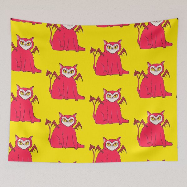 Item preview, cute devil cat designed and sold by crestfallenmermaid.