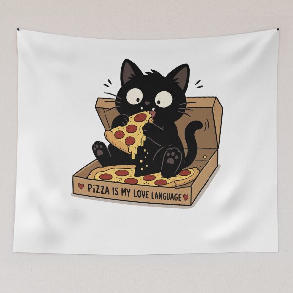 Item preview, Pizza Cat Chaos – Funny Hungry Cat Design designed and sold by Mh-ARTWORX.