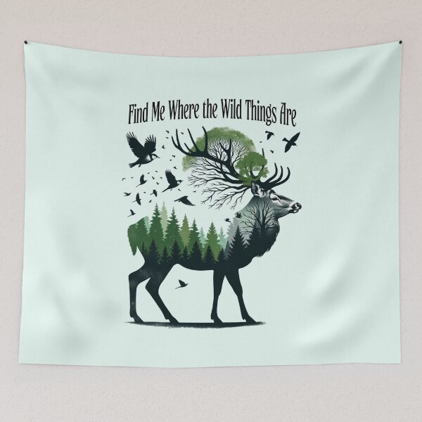 Item preview, Find Me Where the Wild Things Are – Majestic Deer Forest Silhouette Design designed and sold by Sachie's Studio.