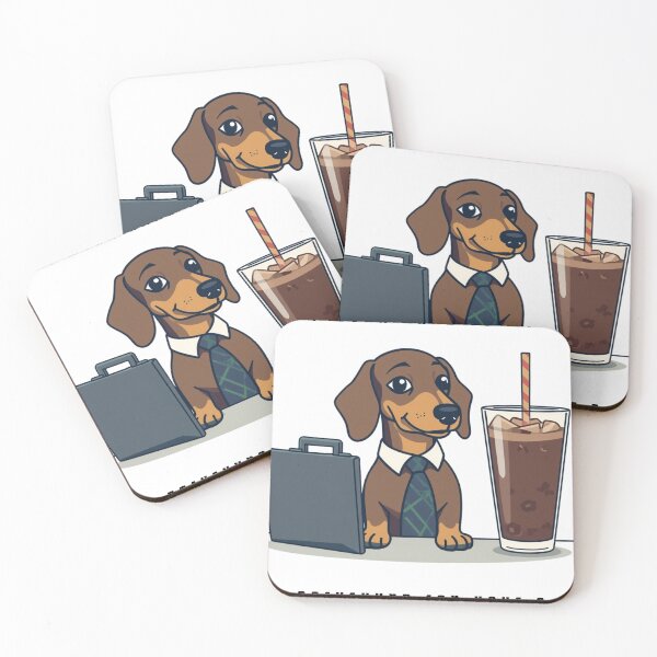 Item preview, Funny Dachshund Iced Coffee Work Hard Dog Parent designed and sold by DobekPetLovers.