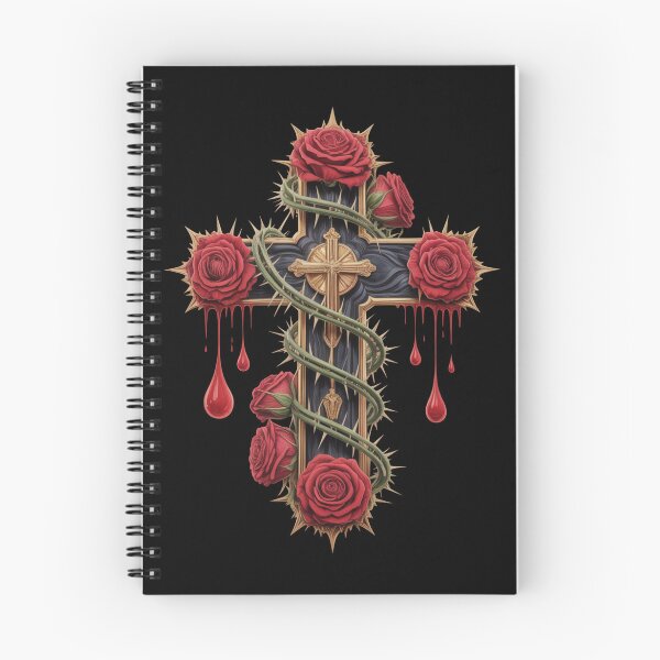 Item preview, Gothic Cross Roses Thorns Christian Faith T-Shirt | Religious Art Gift designed and sold by EvolusionPro.
