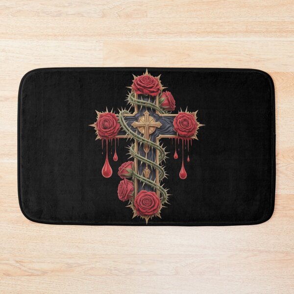 Item preview, Gothic Cross Roses Thorns Christian Faith T-Shirt | Religious Art Gift designed and sold by EvolusionPro.