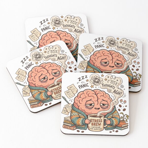 Item preview, Funny ADHD Stress Brain Shirt – Caffeine for Survival | Anxiety & Overthinking Humor designed and sold by Joruproyect.