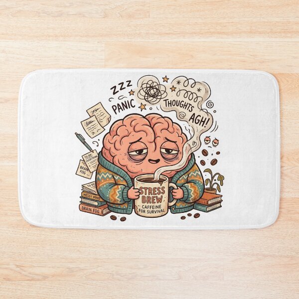 Item preview, Funny ADHD Stress Brain Shirt – Caffeine for Survival | Anxiety & Overthinking Humor designed and sold by Joruproyect.