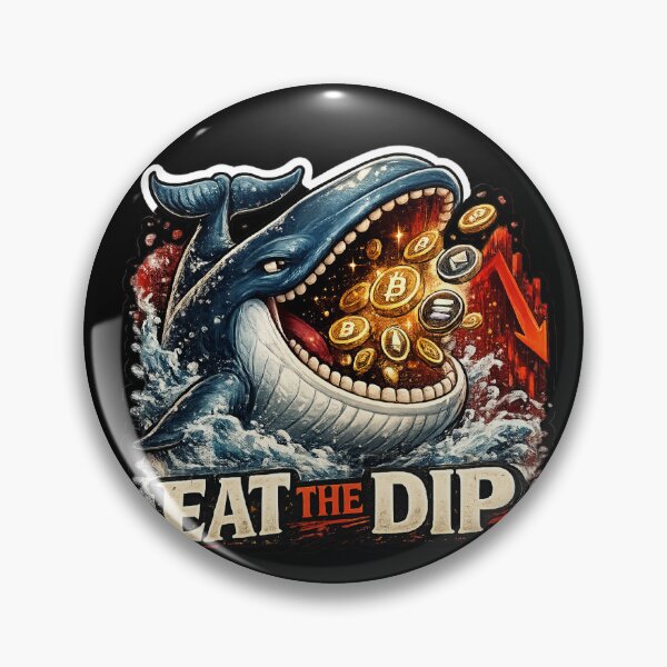 Item preview, Eat the Dip Whale Sticker – Funny Crypto Market Crash Design designed and sold by Puraenergia Stickers.