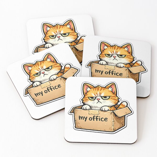 Item preview, Grumpy cat in a box designed and sold by DripAndDrift.
