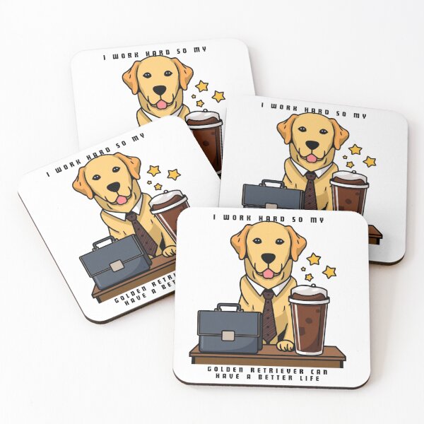 Item preview, Funny Golden Retriever Iced Coffee Work Hard Dog Parent designed and sold by DobekPetLovers.