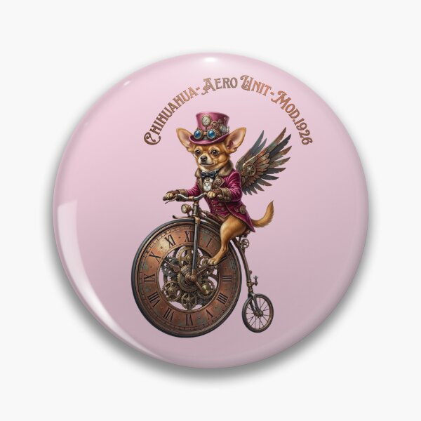 Item preview, Steampunk Chihuahua Time Flies Winged Bicycle Art. designed and sold by KojourinArt.