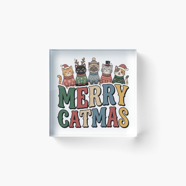 Item preview, xmas cat merry catmas cute holiday gift designed and sold by ArtDesignTp.
