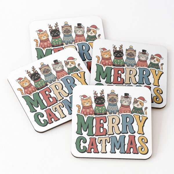 Item preview, xmas cat merry catmas cute holiday gift designed and sold by ArtDesignTp.
