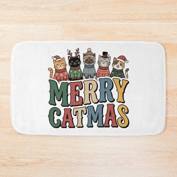 Item preview, xmas cat merry catmas cute holiday gift designed and sold by ArtDesignTp.