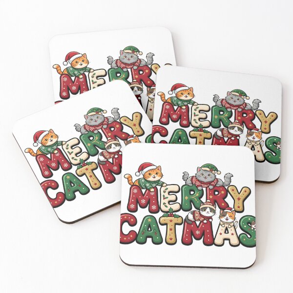 Item preview, festive christmas cat merry catmas design designed and sold by ArtDesignTp.