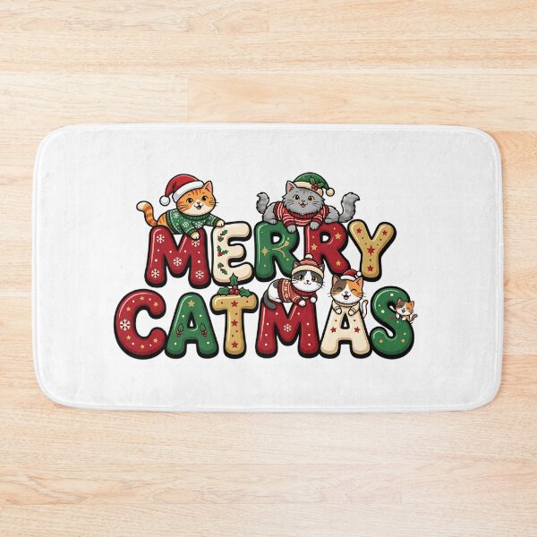 Item preview, festive christmas cat merry catmas design designed and sold by ArtDesignTp.