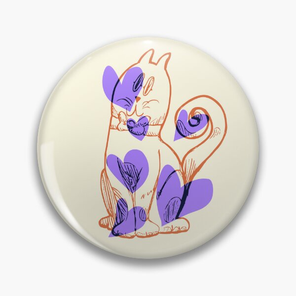 Item preview, Mr. Silly Puss - Hearts - Orange & purple designed and sold by levivianne.