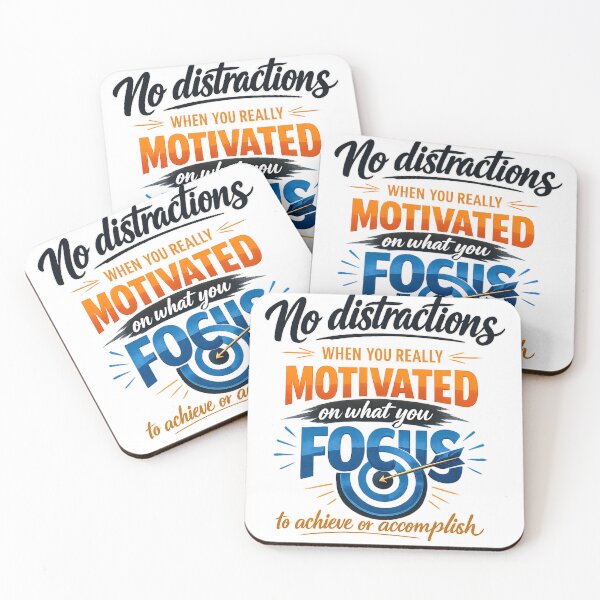 Item preview, No Distractions – Stay Focused & Motivated Quote Design designed and sold by JoeyBlackLabel.